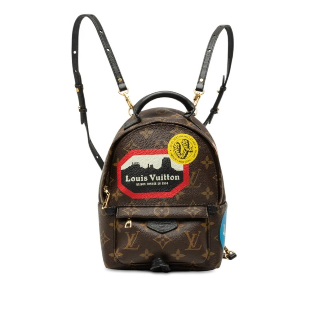 Louis Vuitton Monogram World Tour Palm Springs Mini Backpack M42971 Brown Lea...